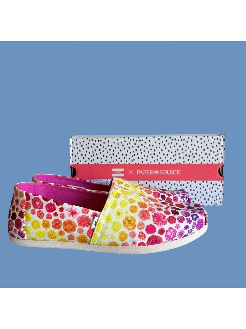 NEW Tom Women's X White Paper Source Rainbow Ombre Slip On Shoe Size 11 #B1493